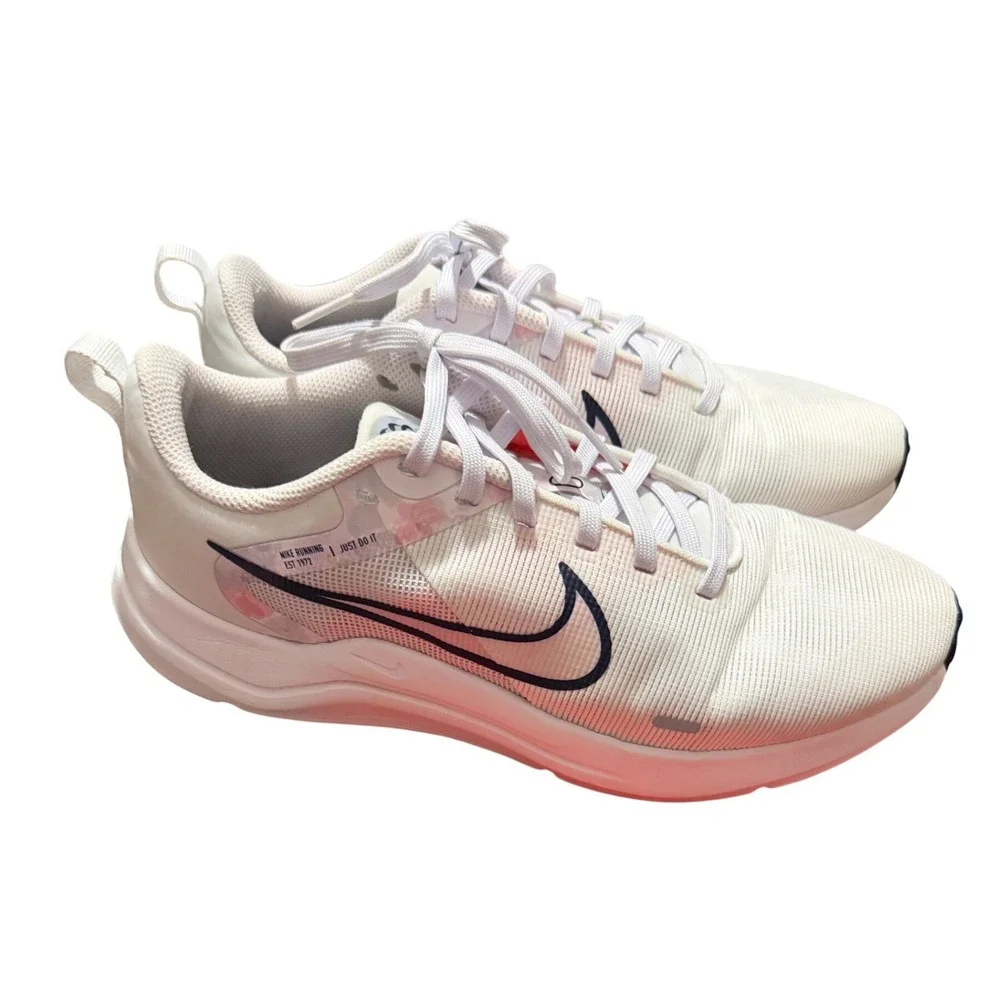 Nike Downshifter 12 Womens Running Shoes White Pink DX7885-100 Size 9 Balletcore